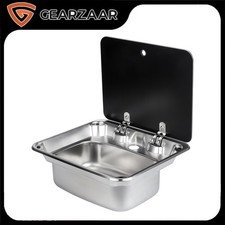 Stainless Steel Campervan Sink Stainless With Glass Lid  FOR MOTORHOME BOAT