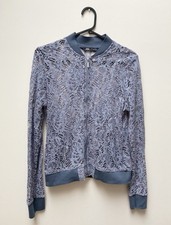 Zara Blue Lace Bomber Jacket Small