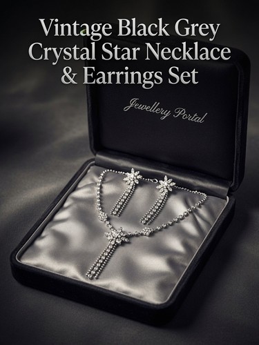 Crystal floral necklace - necklace, set