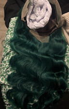 carmen aurora green shade wavy lace front European 100% Human Hair Wig