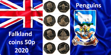 Falkland Islands coin 50p Penguin 2020 Rockhopper King Magellanic Gentoo UNC