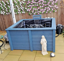 Large Raised Garden Fish Pond 150x150x79h cm w/ Optional Blade Waterfall & Cover
