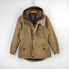 Barbour Dept B Summer Parka Wax Jacket Mens Small Brown Military Hunting Coat