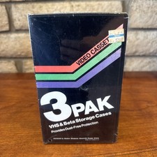VHS and Beta Storage case ~3 Pack~ Vintage Video Cassette Protective Cases  *NOS