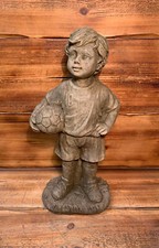 Stone garden football boy - stone,
