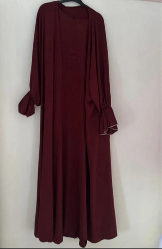 Avyaana burgundy abaya - abaya, kimono