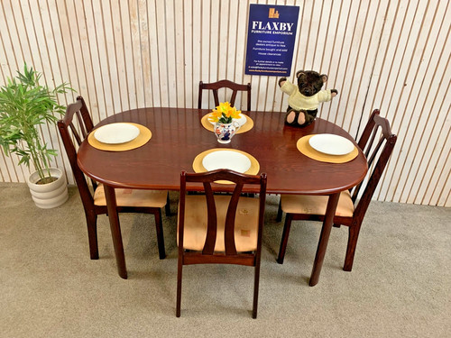 Mahogany style oval dining - mahogany,