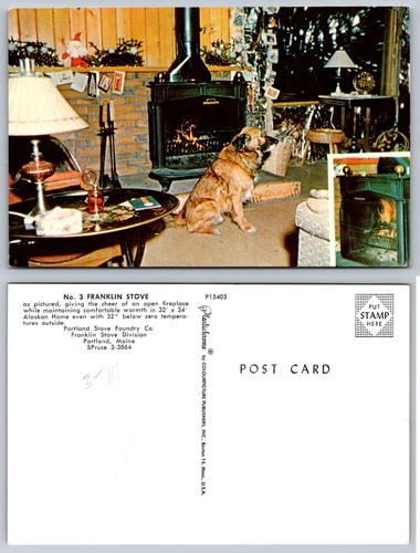 Franklin stove 3 postcard - no.,