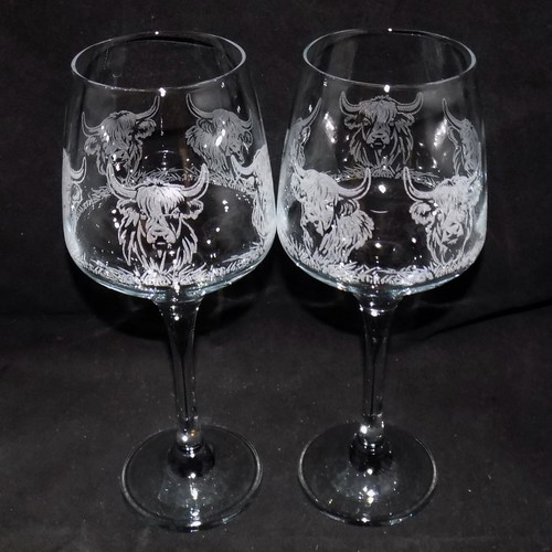 Highland cow engraved - highland, engraved/etched