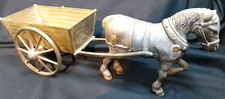 Large Brass Shire Horse & Cart