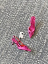 Zara fuchsia pink leather high - fuchsia,