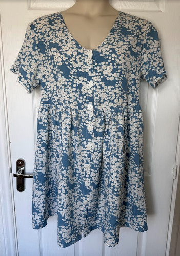 Shein blue floral smock dress - shein,
