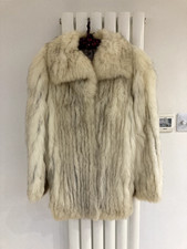 vintage real silver fox coat Size 14 medium length real fur, worn twice.