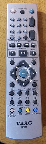 Teac td638 atv dtv - teac, remote