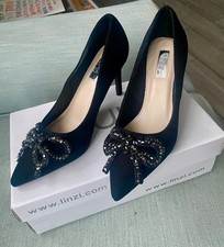 Linzi black suede gem bow - linzi,