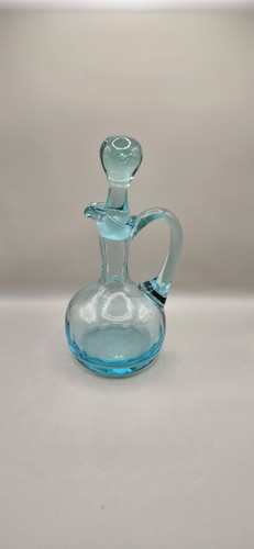 Small vintage blue glass - small,