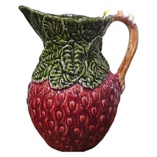 Vintage Portuguese Majolica Strawberry Jug