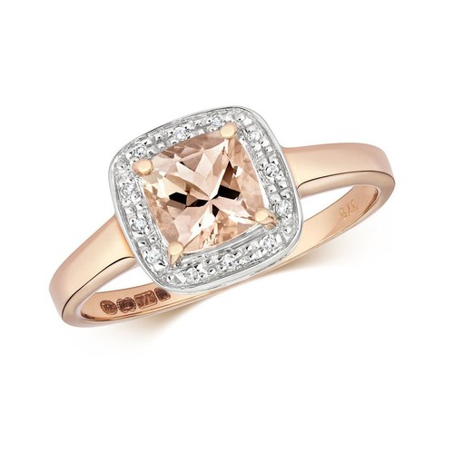 Morganite and diamond ring - morganite,