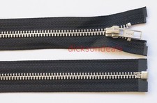 YKK Metal Open Ended Zip 1 Way Silver Teeth, Choice of Length & Colour No. 5 Wgt