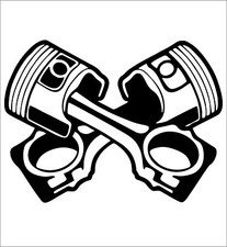 Piston Cross large novelty vinyl sticker car van lorry window decal bonnet