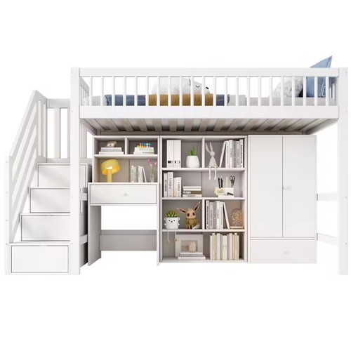 Bunk bed frame with built - frame,