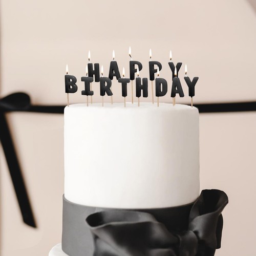Black happy birthday cake - birthday,