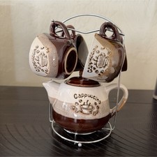 Brown mini ceramic tea set