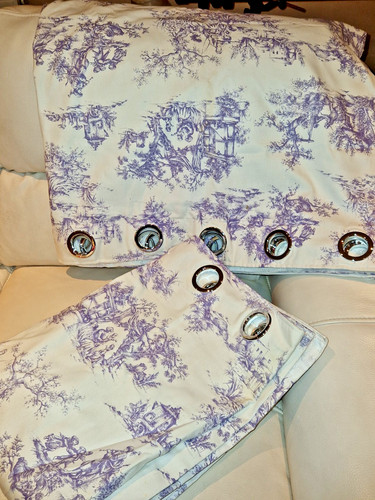Toile jouy curtains fabric - toile, curtains/fabric