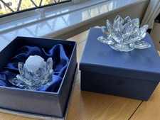 2 x Cut Glass Lotus Flower
