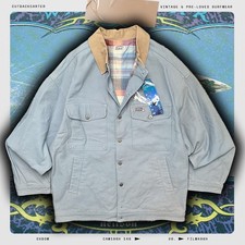 Oxbow Jacket Mens L Large Blue Tan 90s Workwear Utility Vintage Surfwear SK8R