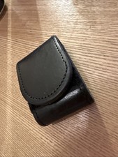 Ex Police Black Leather Belt Buckle Protector. Used. Z31. 