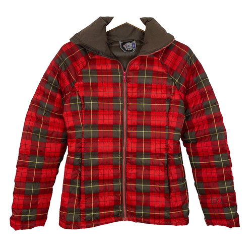 Burton down coat red plaid - down,
