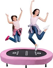 Welmotive Foldable Oval Indoor Trampoline for 2 Quiet Rebounder with 40 Springs