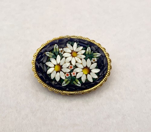 Italian micro mosaic oval - italian,