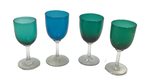 Vintage coloured glass sherry - coloured,