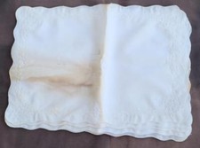 Nice Set of Six Vintage Linen Placemats with Beautiful Embroidered Trim – NICE