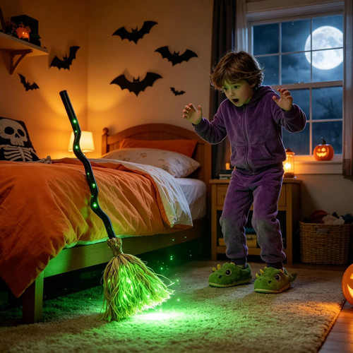 Animated witches broom - animated,