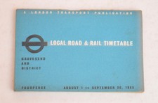 London Transport Road & Rail Pocket Timetable Gravesend 1st August 1953
