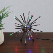 Vintage Chrome Metal SPUTNIK Atomic LED Colour-Changing Tripod Lamp/Light