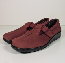 Hotter Sunset Shoes Suede Leather Women’s Size 6.5 Standard Burgundy Mary Jane