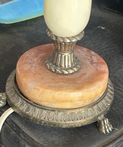 Vintage onyx marble table lamp - vintage,