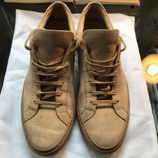Common Projects UK 9 Europe 43 Low Nude Cream/Tan Leather Sneakers Mens Retro