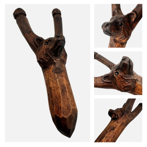Antique black forest - black, carved