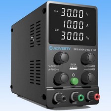 Jesverty DC Power Supply Variable, 0-30V 0-10A Adjustable Switching DC Regulated