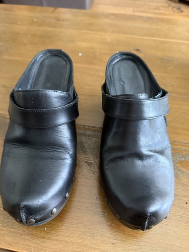 Clarks leather studded - leather, clogs