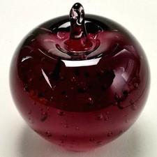 Aubergine Art Glass Apple