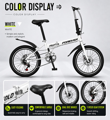 Forever folding bike - folding, 7-speed