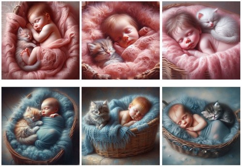 Baby kitten card - &, toppers