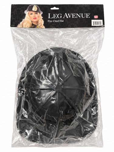 Black fireman hat - black, plastic
