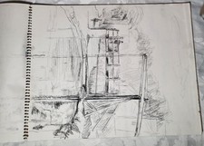 Rare Artists Daler Sketch Book 28 Pages Pencil Sketches Wildlife & Skeletons Etc